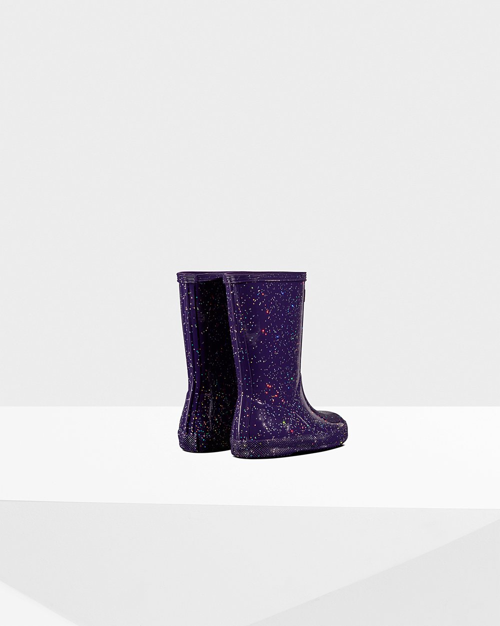 Bottes de Pluie Hunter Original First Giant Glitter Enfant Bleu Violette QCOYSPJ-83